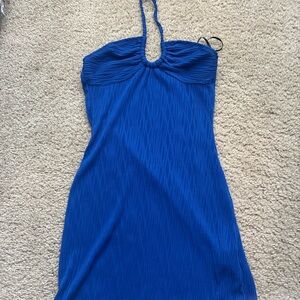 SHEIN Strapless Blue Dress